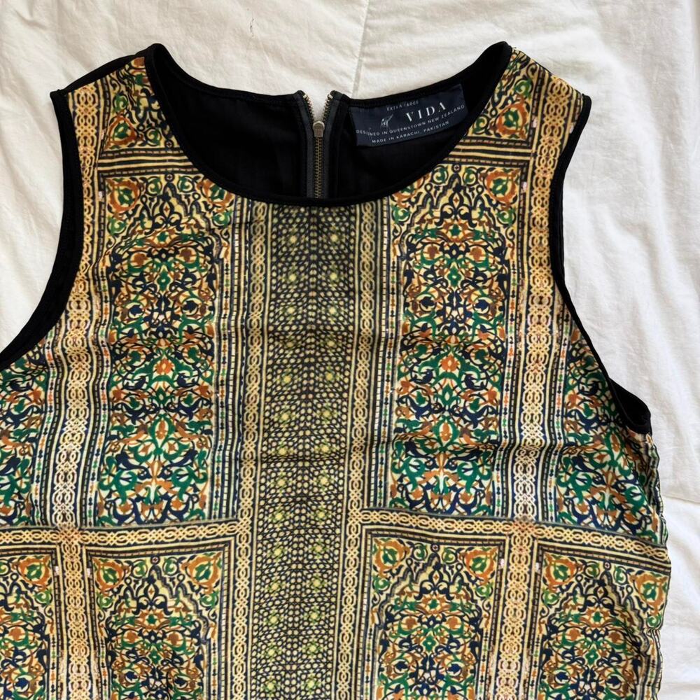 vida top geometric abstract print sleeveless top womens XL flowy artsy fairy - Picture 2 of 8